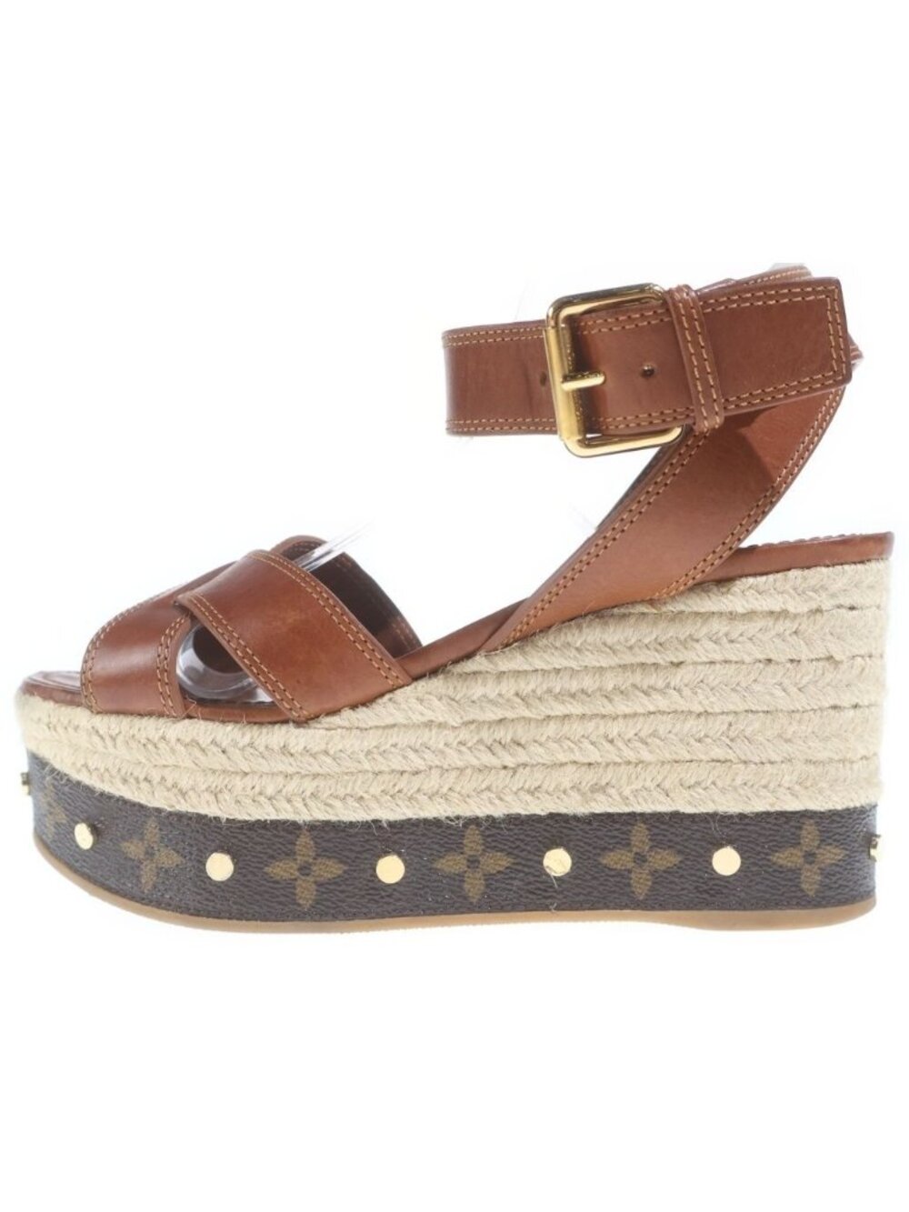 Louis Vuitton Boundary Line Platform Sandals Brown